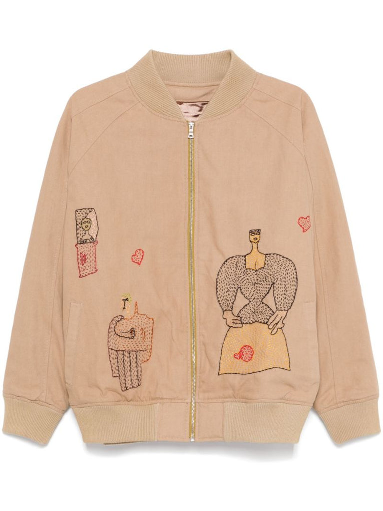 Neutral Woman-embroidered Bomber Jacket