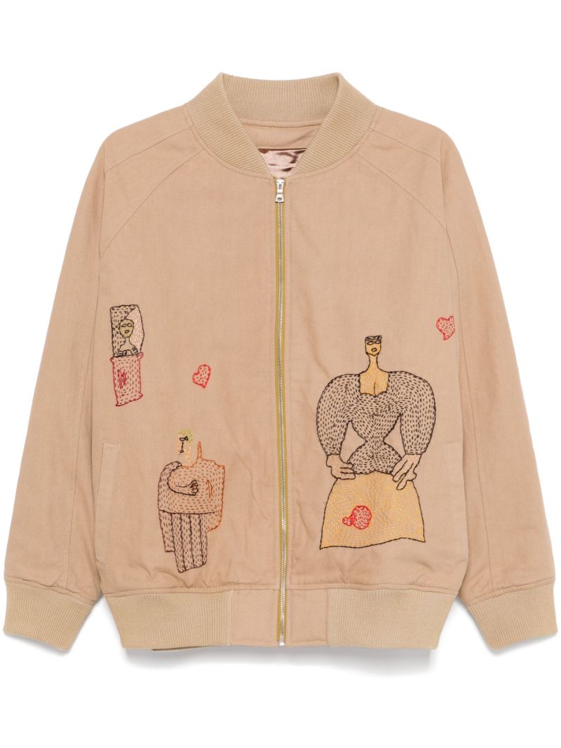 Neutral Woman-embroidered Bomber Jacket