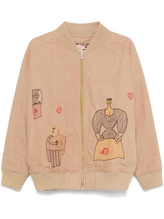 Neutral Woman-embroidered Bomber Jacket
