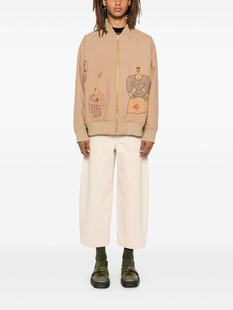Neutral Woman-embroidered Bomber Jacket