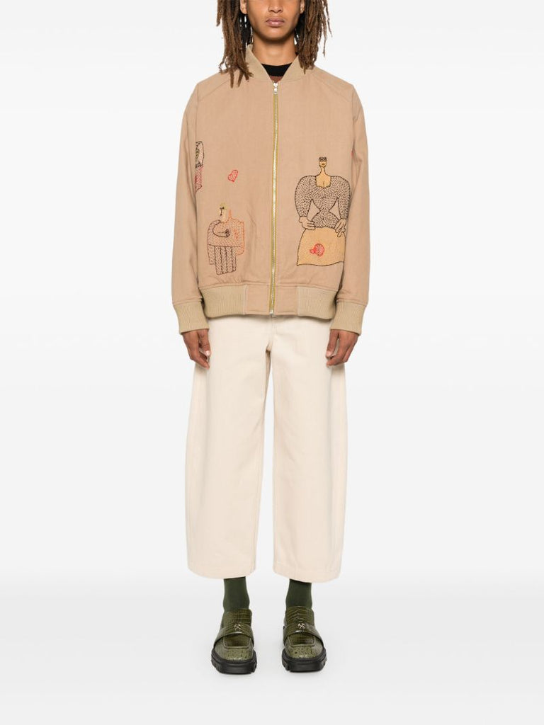 Neutral Woman-embroidered Bomber Jacket