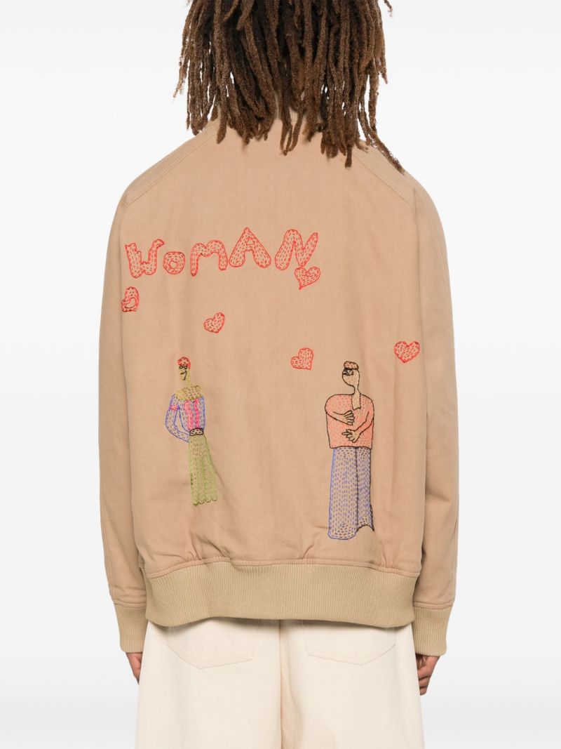 Neutral Woman-embroidered Bomber Jacket
