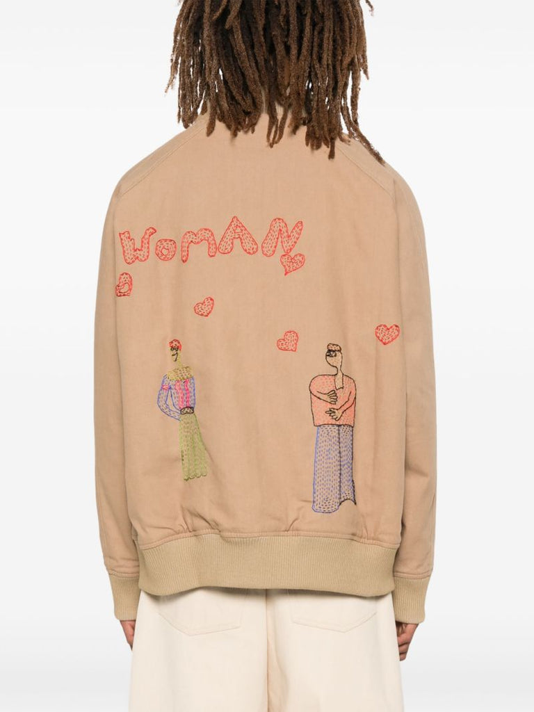 Neutral Woman-embroidered Bomber Jacket