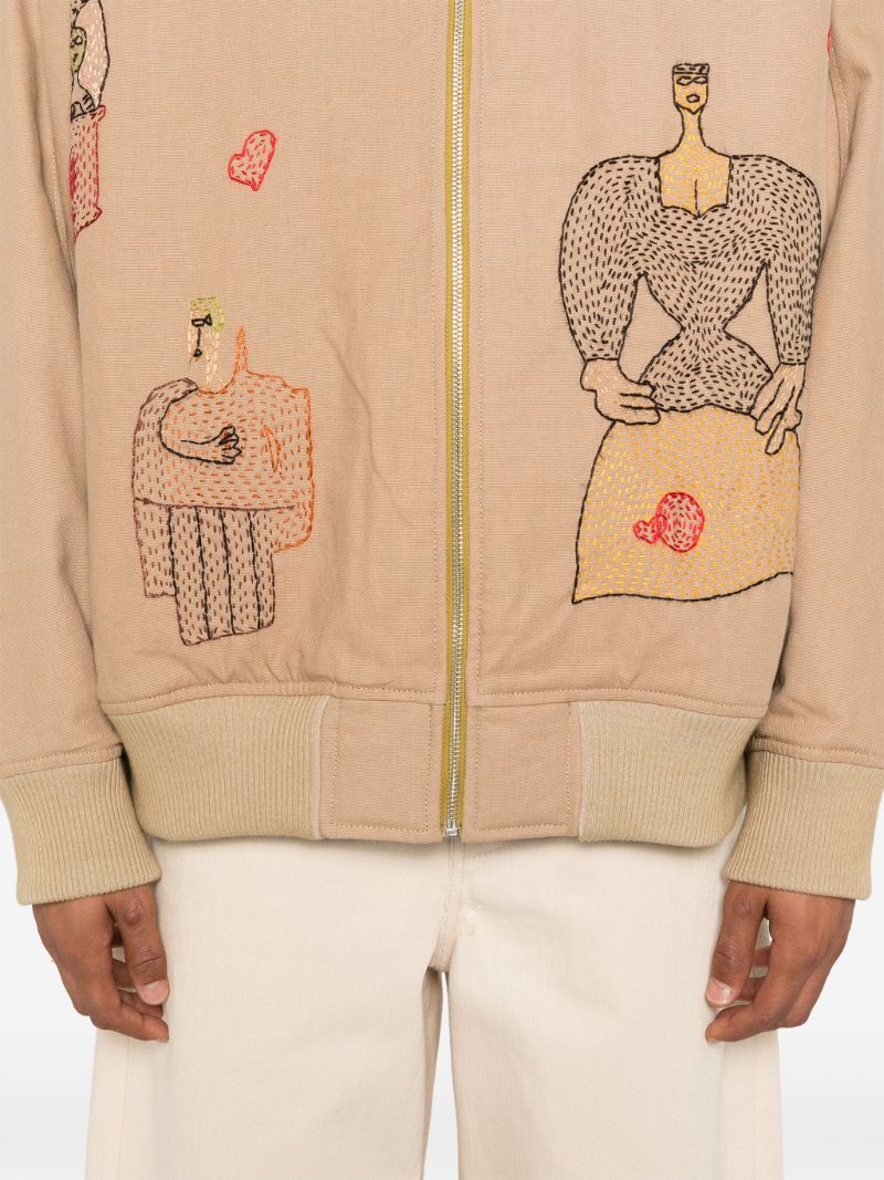 Neutral Woman-embroidered Bomber Jacket