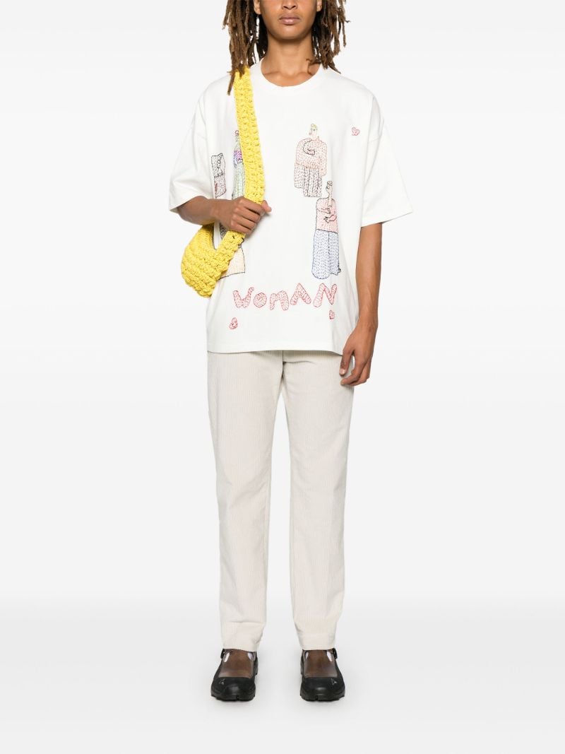 White Woman-embroidered T-shirt