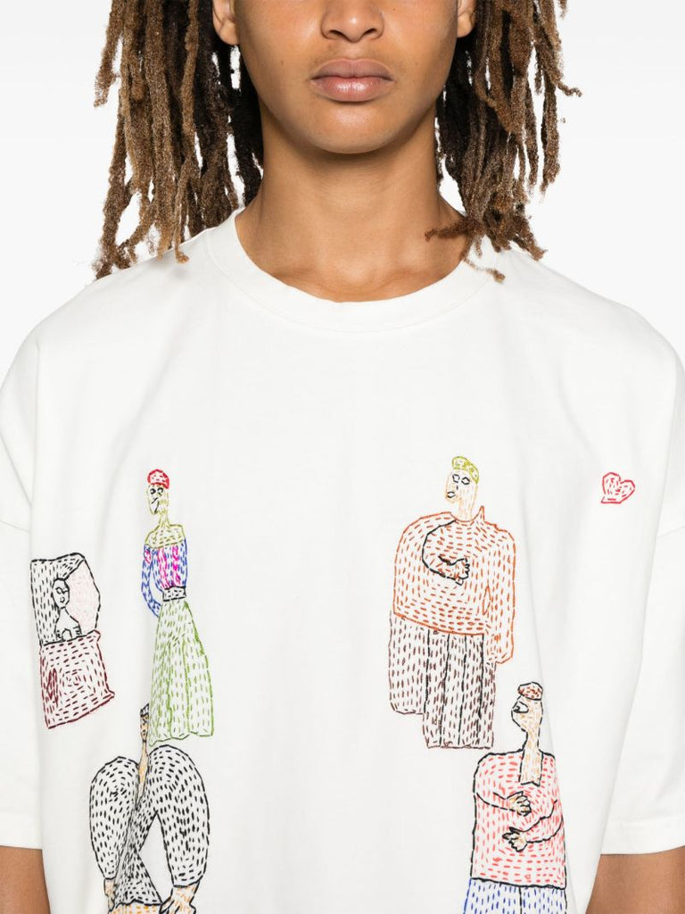 White Woman-embroidered T-shirt