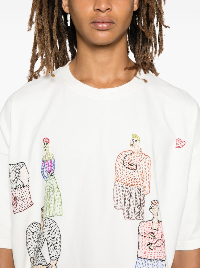 White Woman-embroidered T-shirt