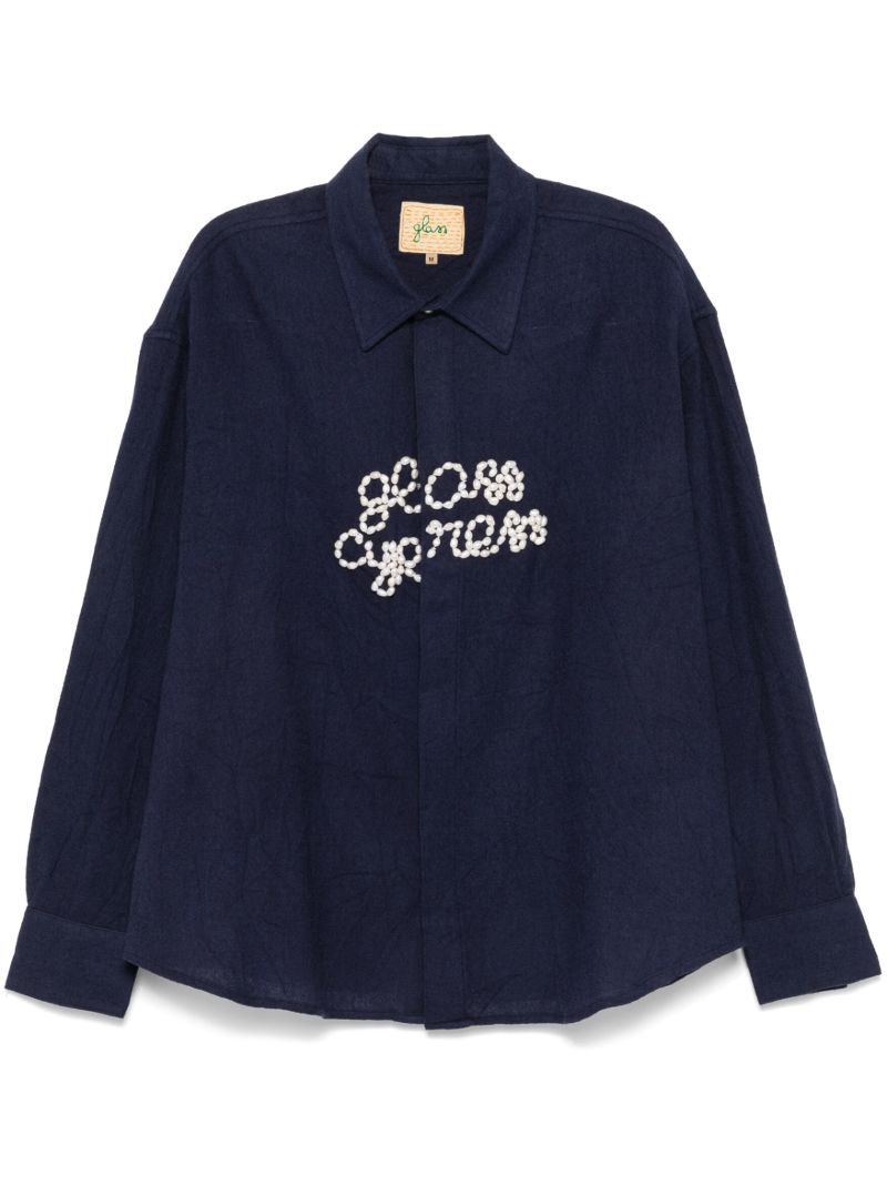 Blue Logo-beaded Shirt