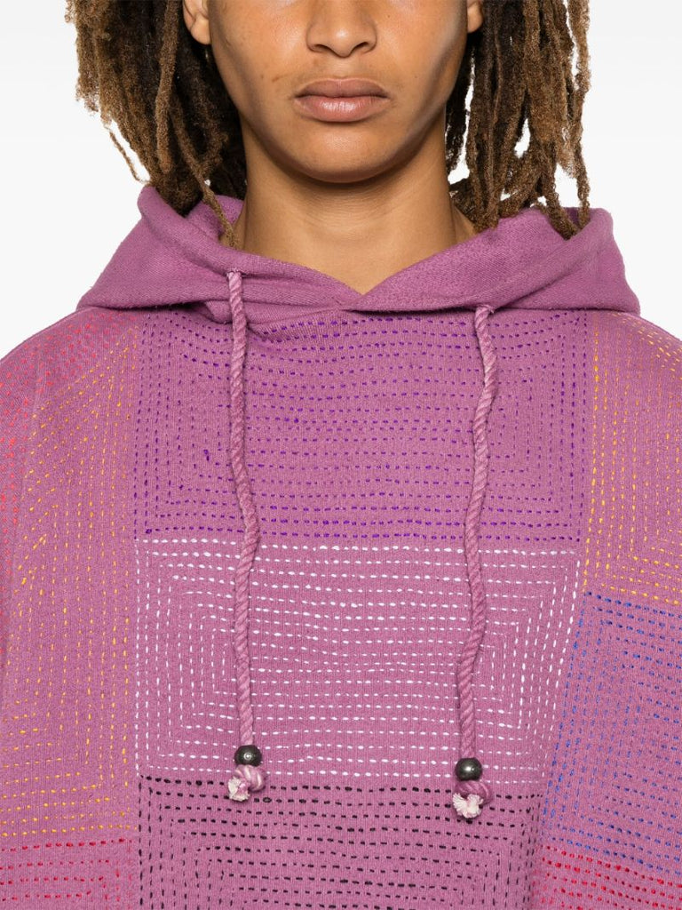Purple Embroidered Hoodie