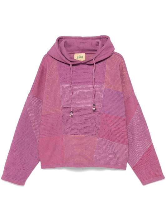 Purple Embroidered Hoodie