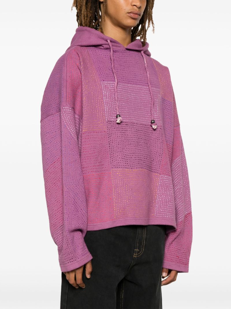 Purple Embroidered Hoodie