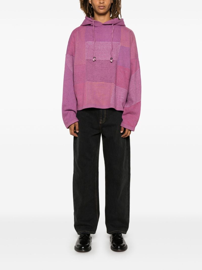 Purple Embroidered Hoodie