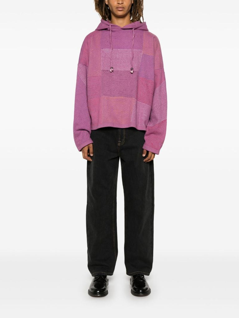 Purple Embroidered Hoodie