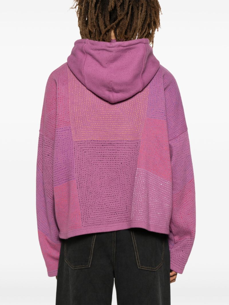 Purple Embroidered Hoodie
