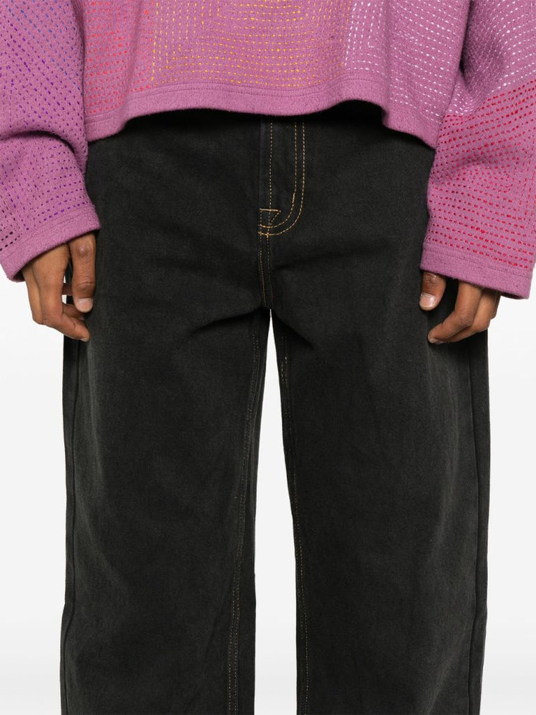 Black Straight-leg Jeans