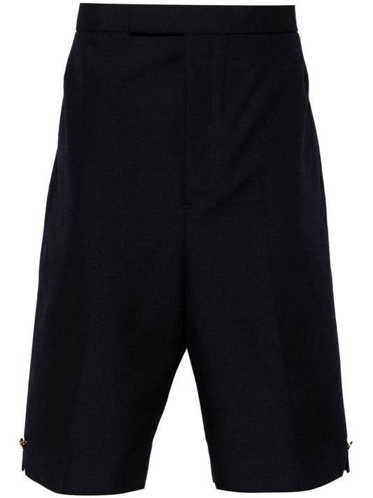 Blue Wool Bermuda Shorts