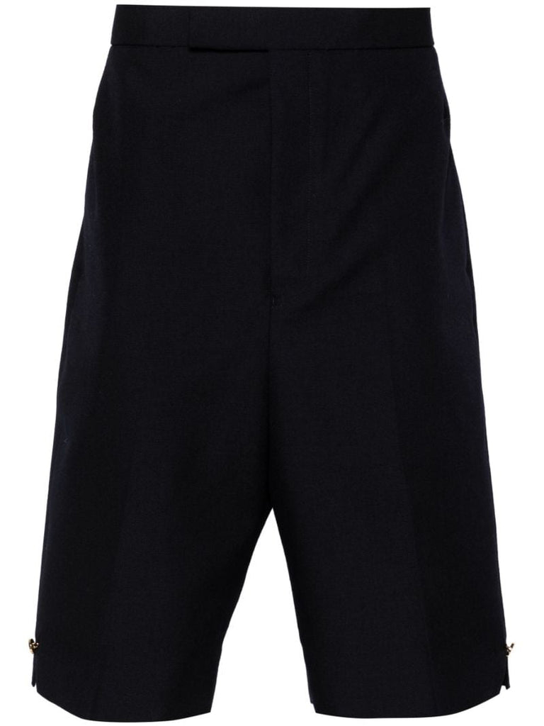 Blue Wool Bermuda Shorts
