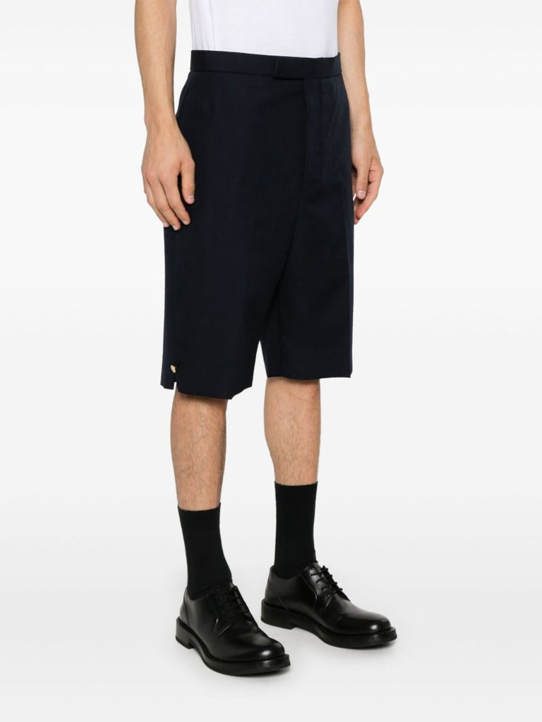 Blue Wool Bermuda Shorts