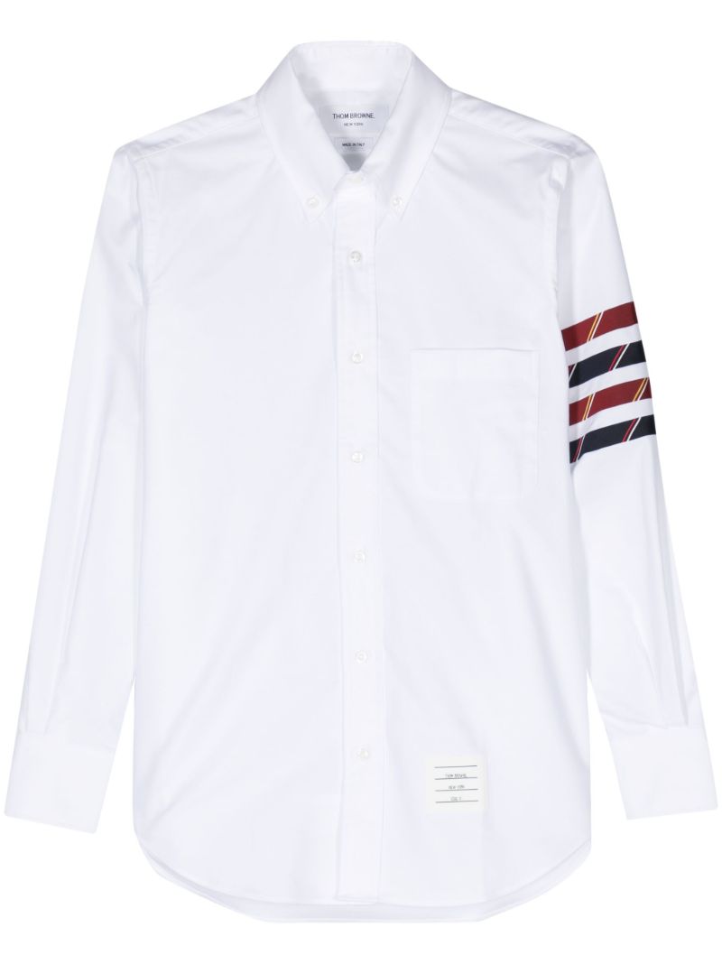 White 4-bar Stripe Cotton Shirt