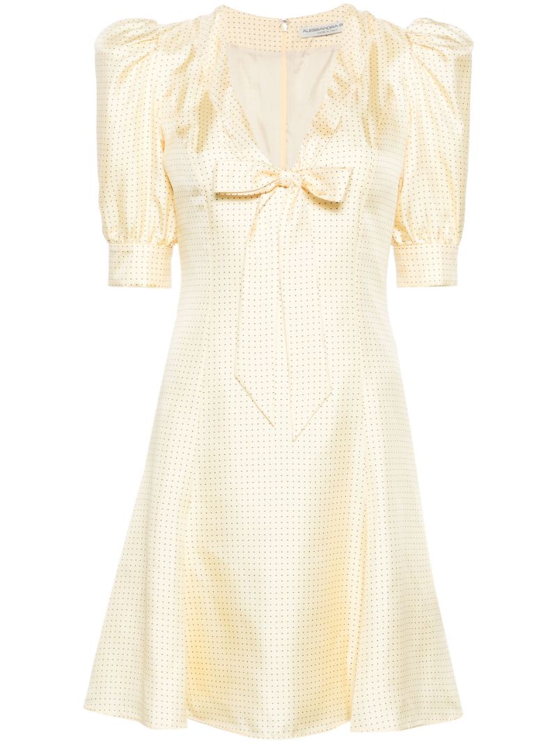 Yellow Polka Dot Silk Mini Dress
