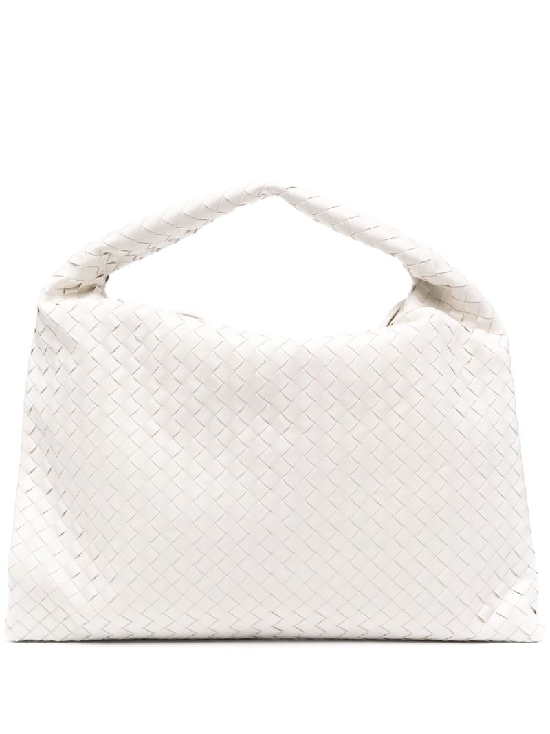 White Large Hop Leather Shoulder Bag