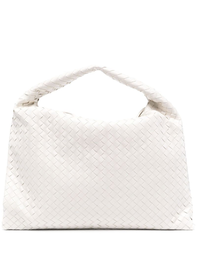 White Large Hop Leather Shoulder Bag
