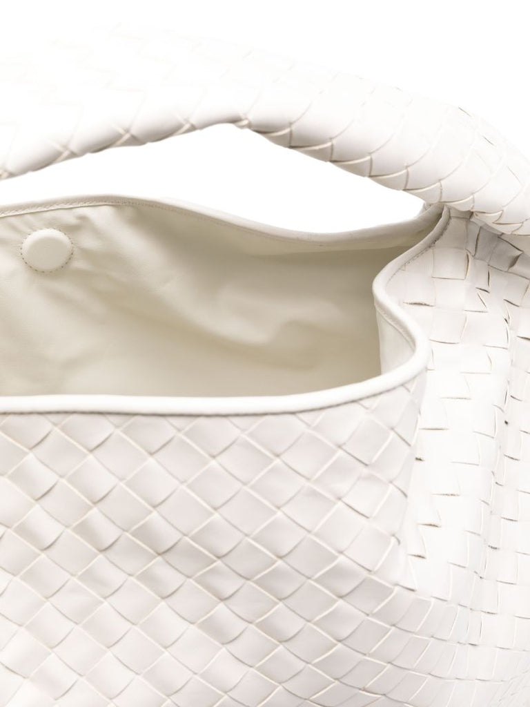 White Large Hop Leather Shoulder Bag