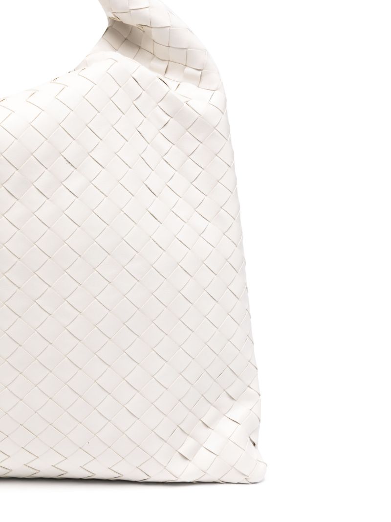 White Large Hop Leather Shoulder Bag