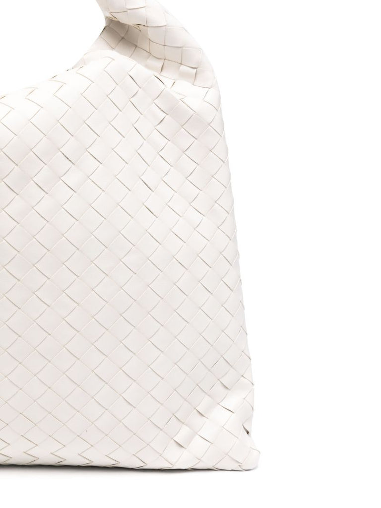White Large Hop Leather Shoulder Bag