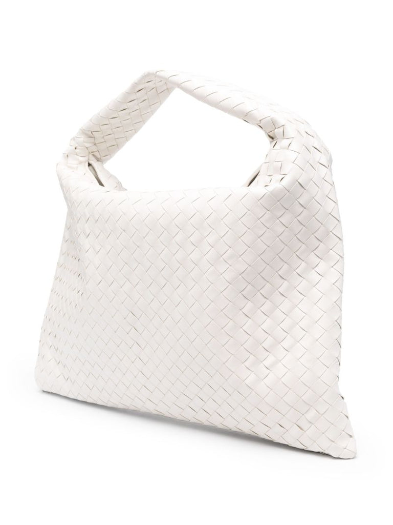 White Large Hop Leather Shoulder Bag