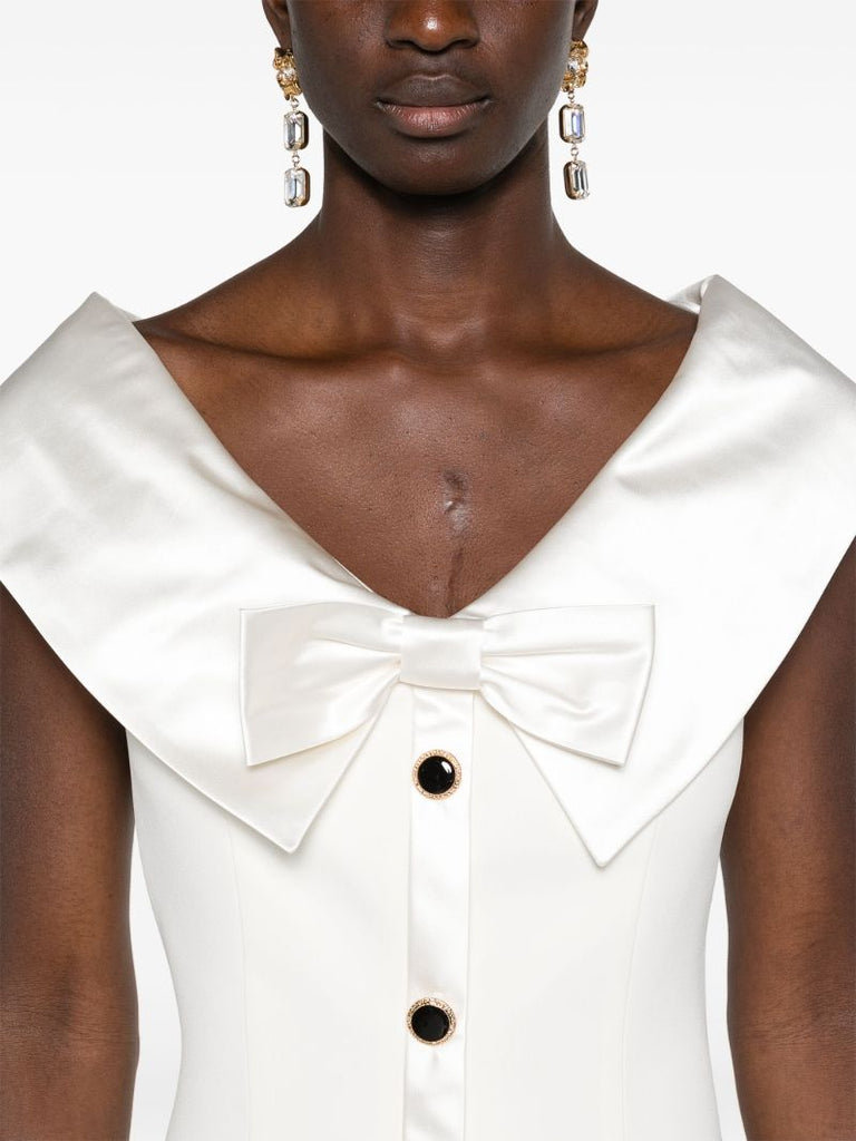 White Bow Cady Mini Dress