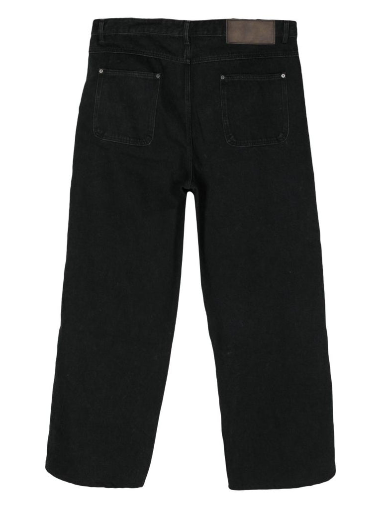 Black Reconstructed Loose Jeans