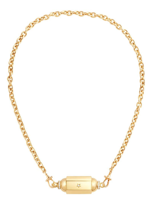 18k Yellow Gold Locket Diamond Necklace