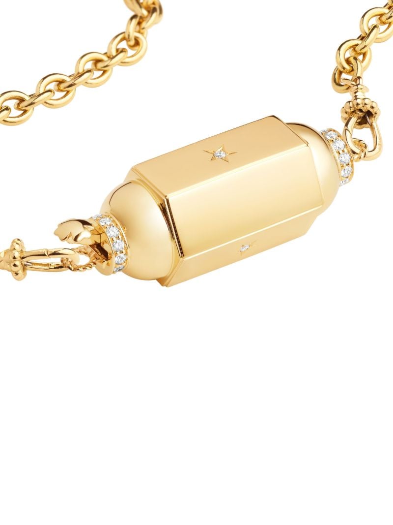 18k Yellow Gold Locket Diamond Necklace