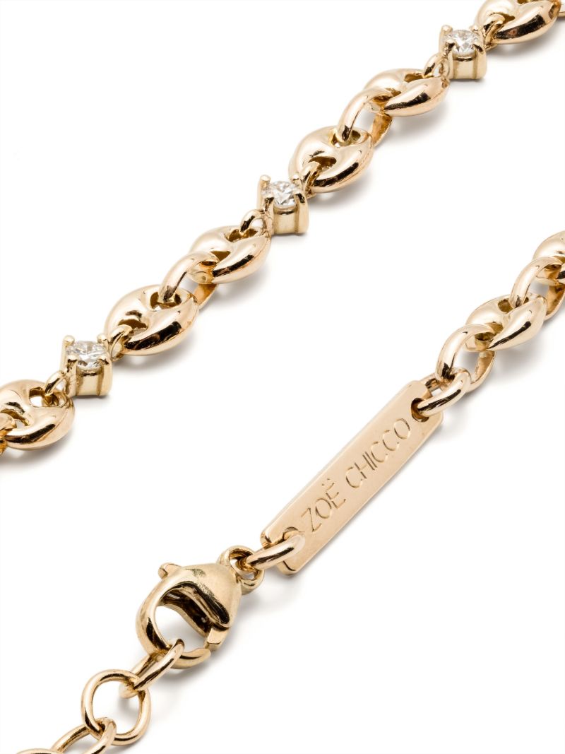 14k Yellow Gold Diamond Chain Bracelet