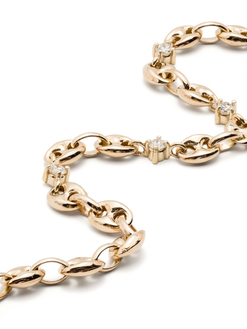 14k Yellow Gold Diamond Chain Bracelet