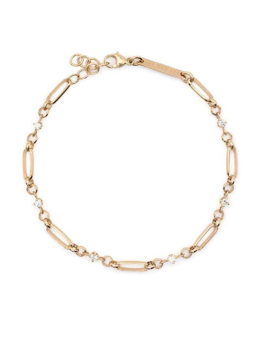 14k Yellow Gold Diamond Link Bracelet