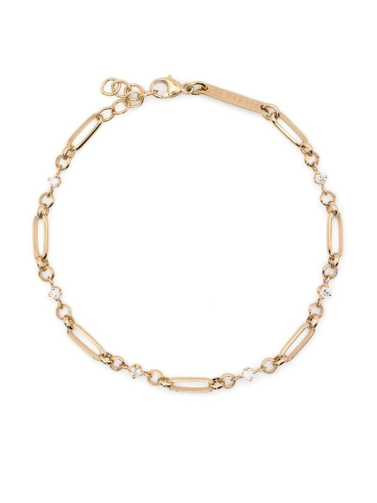 14k Yellow Gold Diamond Link Bracelet