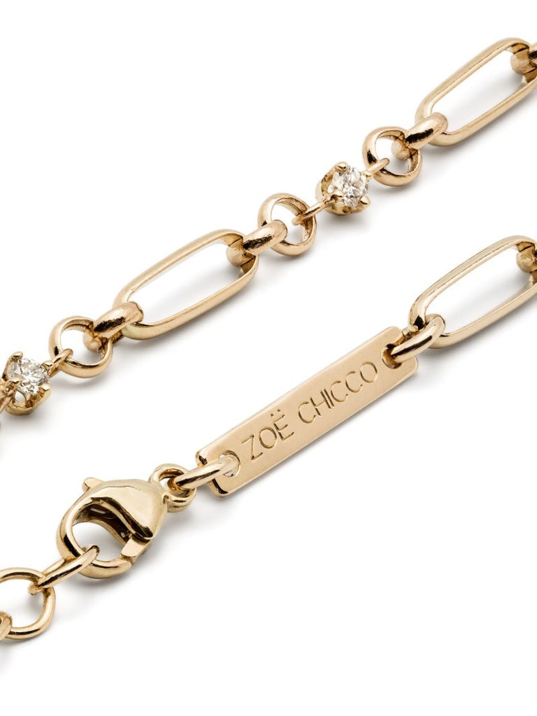 14k Yellow Gold Diamond Link Bracelet