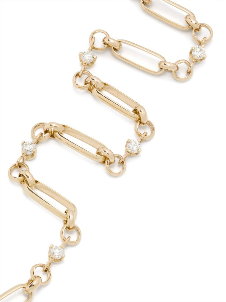 14k Yellow Gold Diamond Link Bracelet