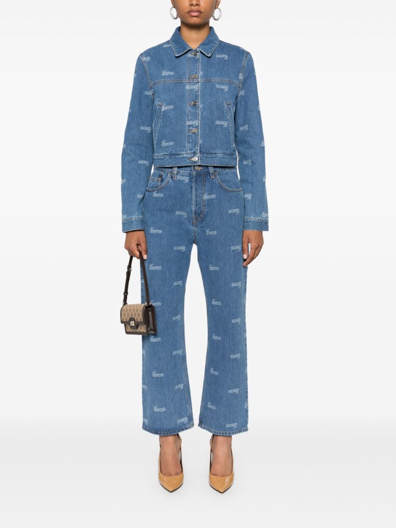 Blue Low-rise Cropped Jeans