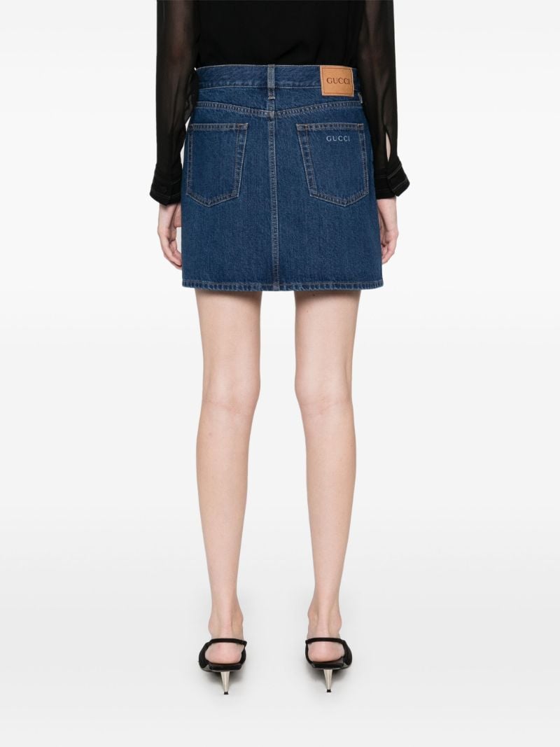 Blue Logo-lasered Denim Skirt