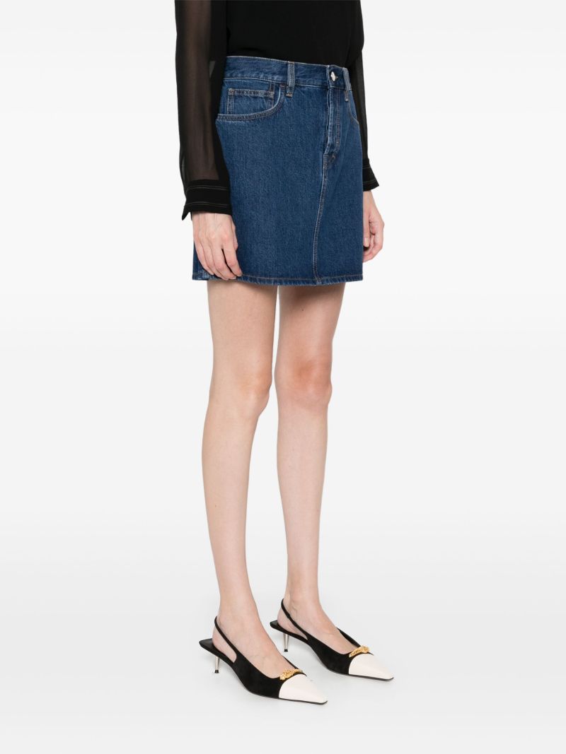 Blue Logo-lasered Denim Skirt