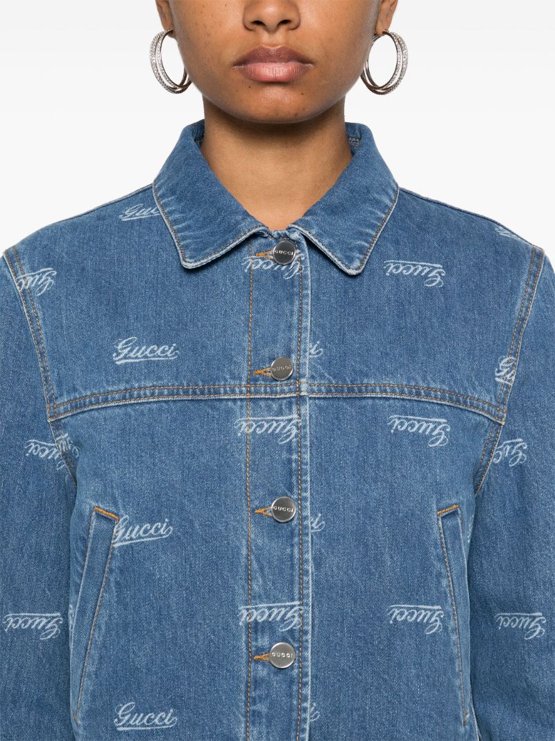 Blue Logo-lasered Denim Jacket