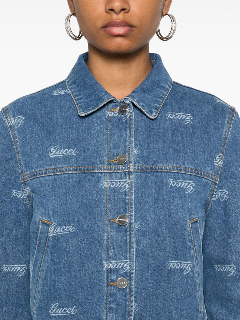 Blue Logo-lasered Denim Jacket