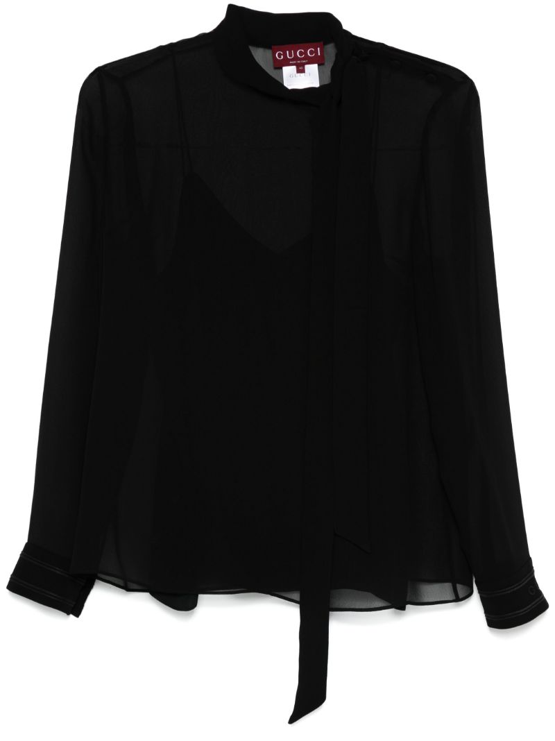 Black Semi-sheer Blouse