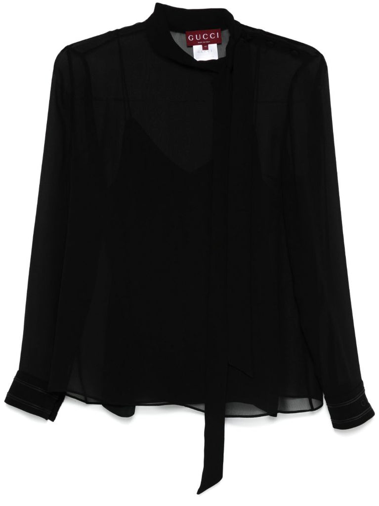 Black Semi-sheer Blouse