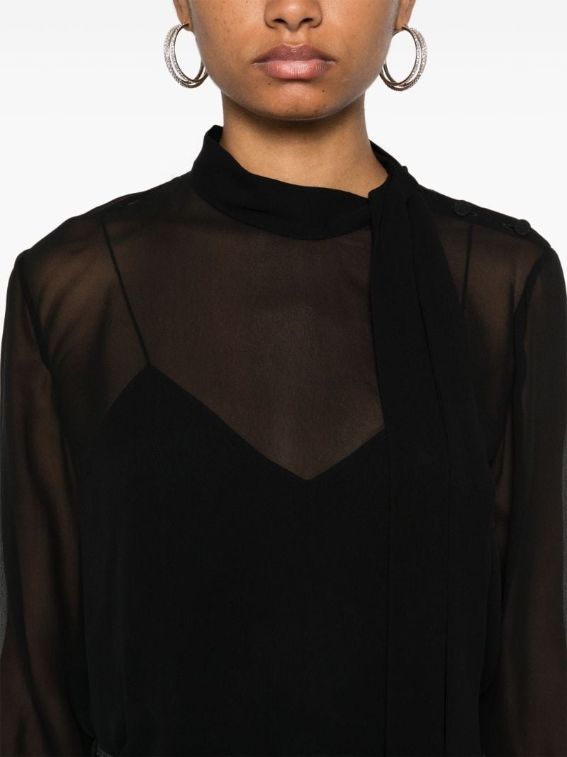 Black Semi-sheer Blouse