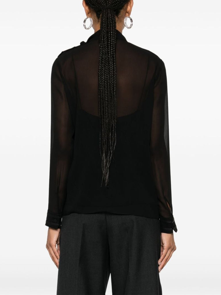 Black Semi-sheer Blouse