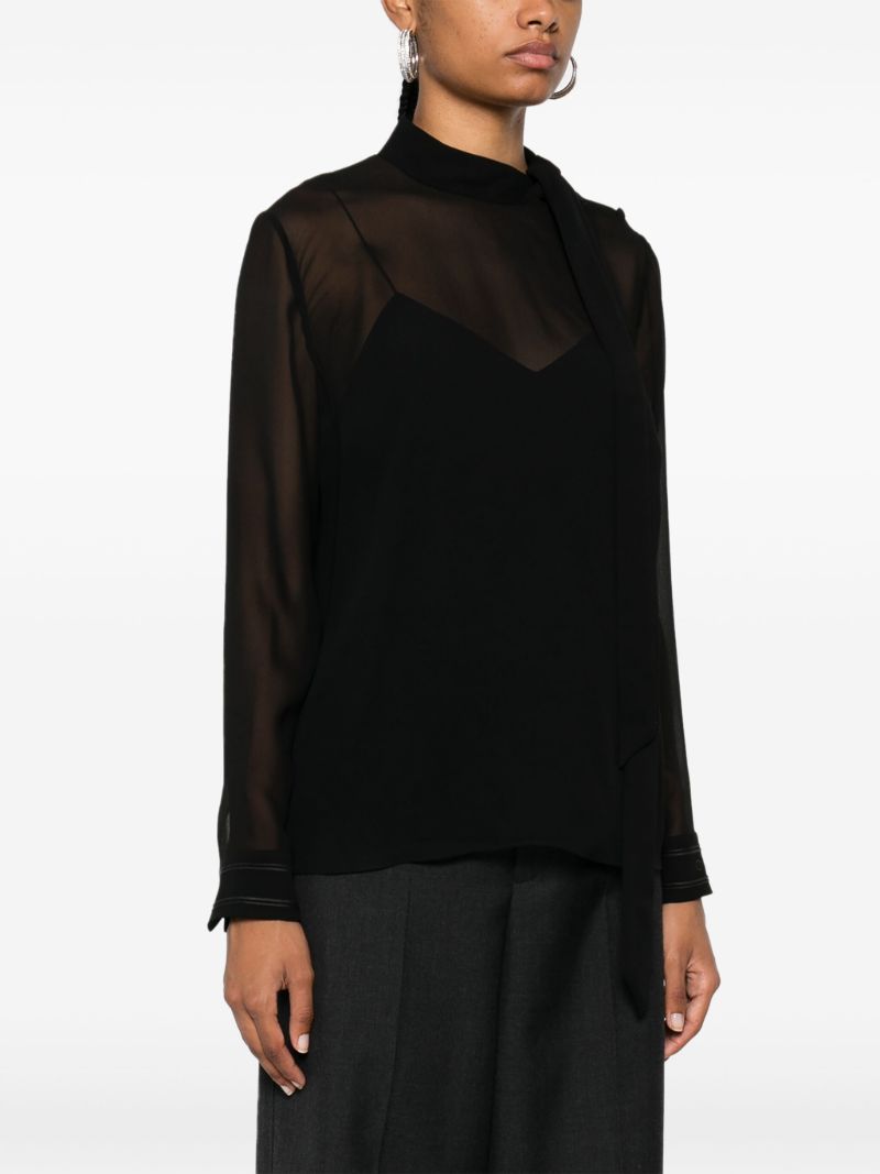 Black Semi-sheer Blouse